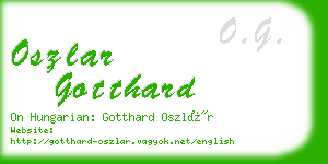oszlar gotthard business card